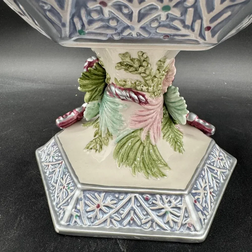 Fitz and Floyd Crystal Winter Round Compote 6.5